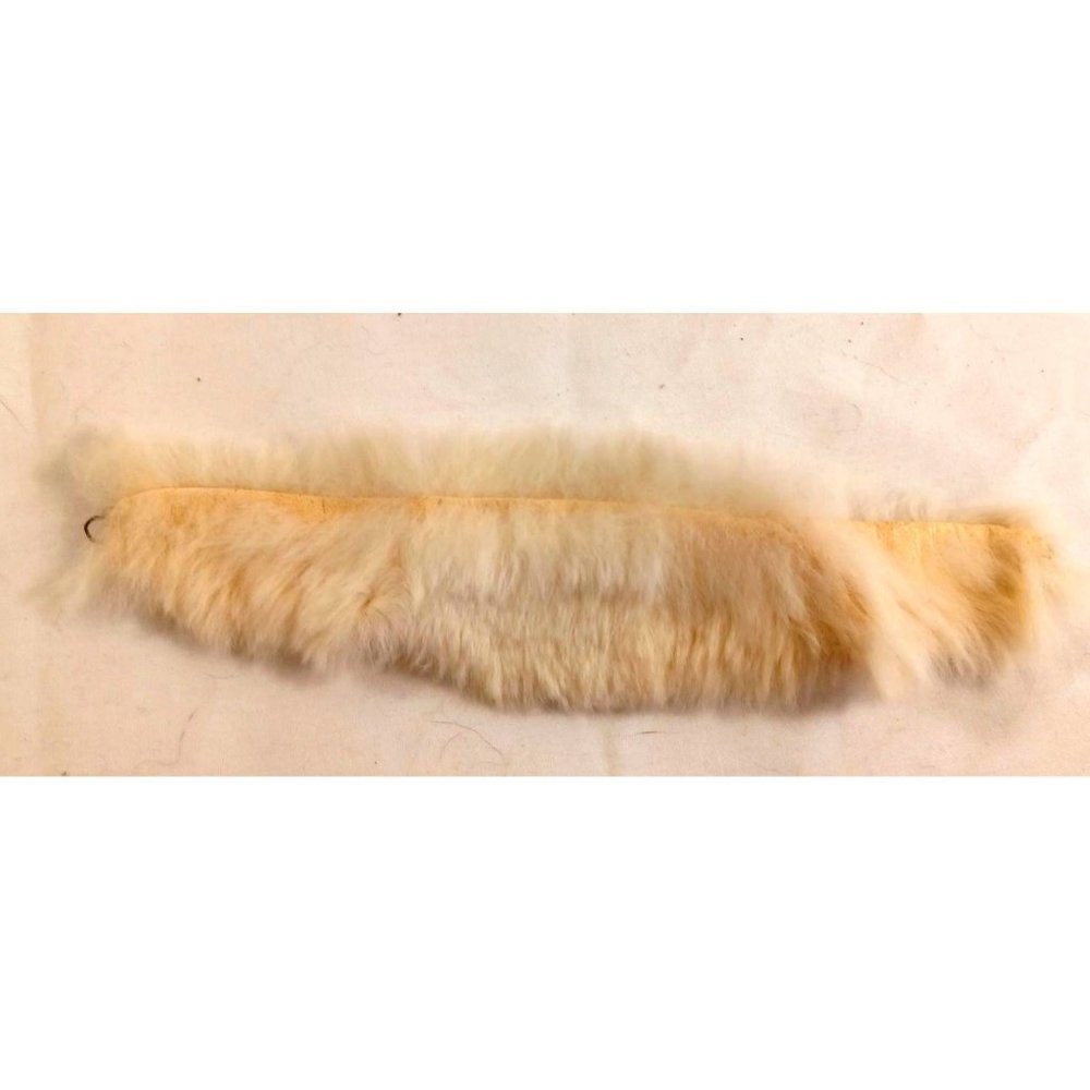 Vintage Early Barbie White Mink Stole Pink Satin Lining 7" Long